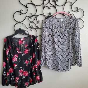 Long sleeve printed top set